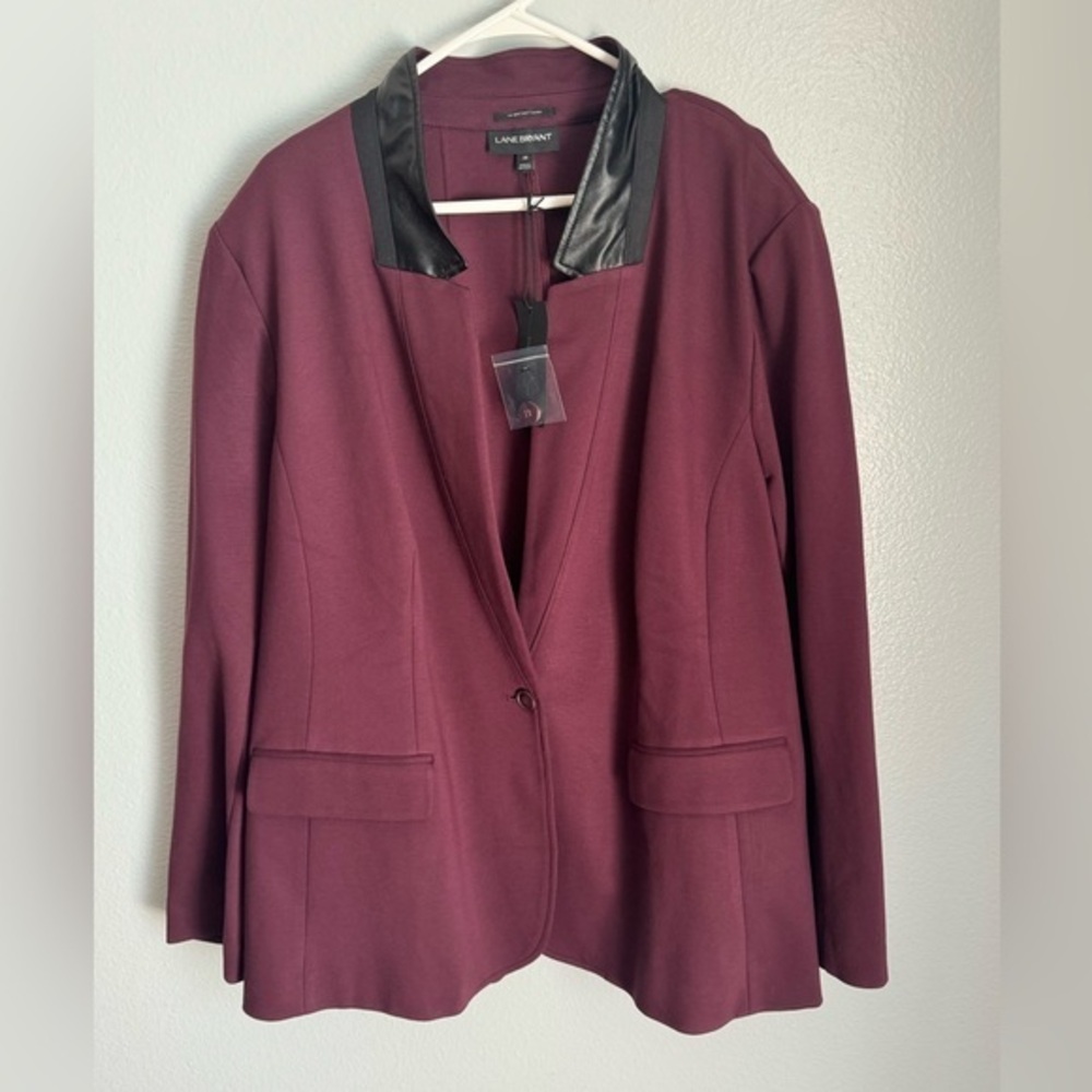 Lane Bryant The Bryant Burgundy Black Blazer – Size 28– Classic & Polished
